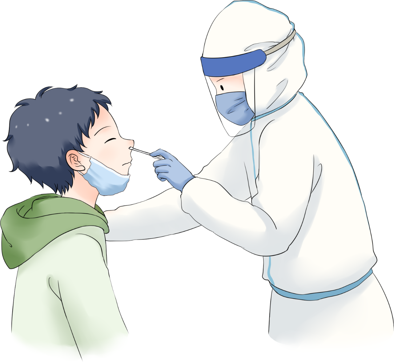 鼻拭子采樣效果圖